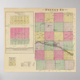 Pôster Finney County, Pierceville, Knauston, Kansas