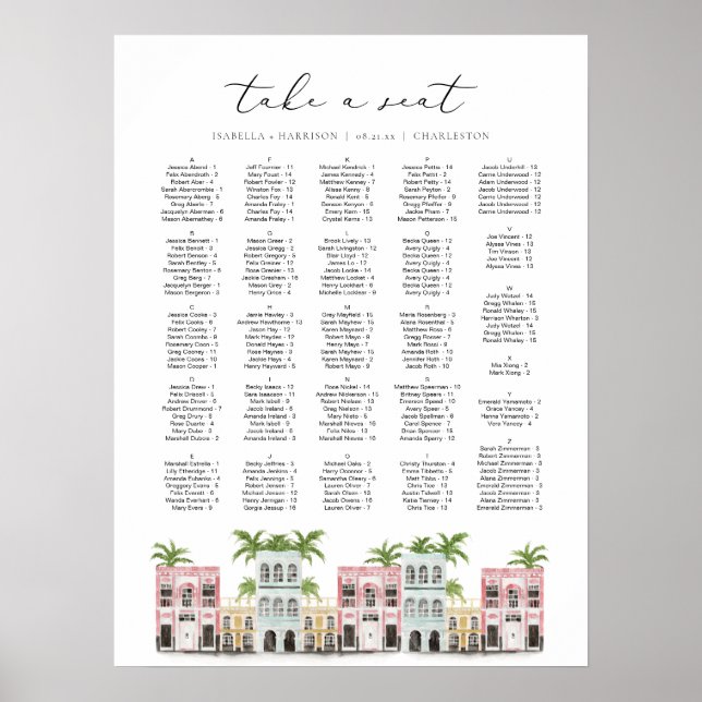 Poster FIONA Charleston SC Gráfico de Sentos em Linha do  (Frente)