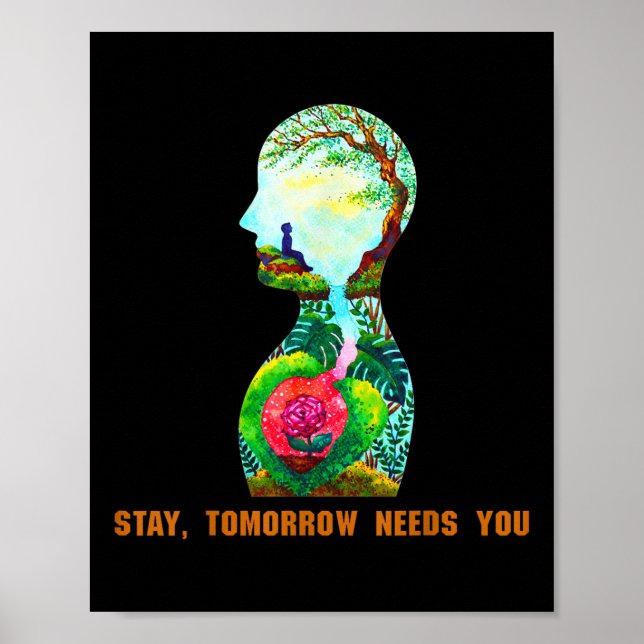 Poster Fique, Amanhã Precisa Que Você Prevena O Suicídio (Frente)