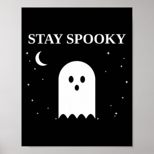 Poster Fique assustadoramente fofo fantasma halloween lua