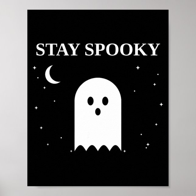 Poster Fique assustadoramente fofo fantasma halloween lua (Frente)