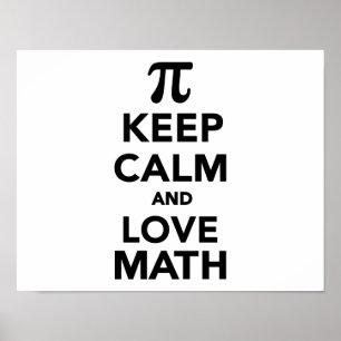 Poster Fique calmo e ame Math Pi