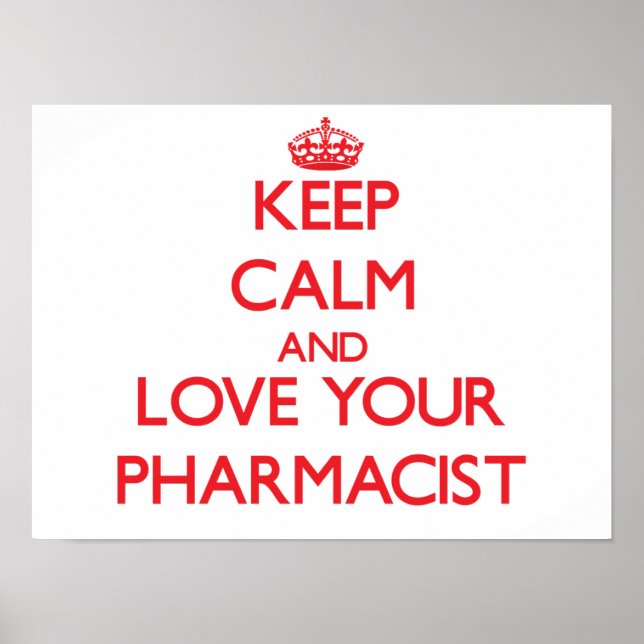 Pôster Fique calmo e ame seu farmacêutico (Frente)