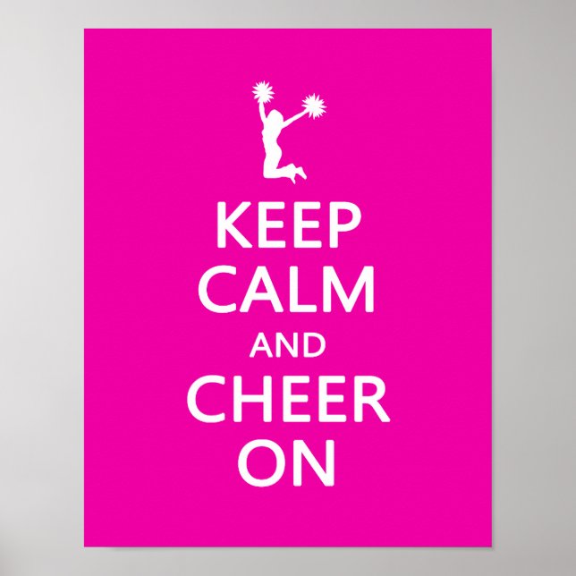 Poster Fique calmo e animado, Cheerleader rosa (Frente)