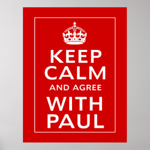 Poster Fique Calmo E Concorde Com Paul