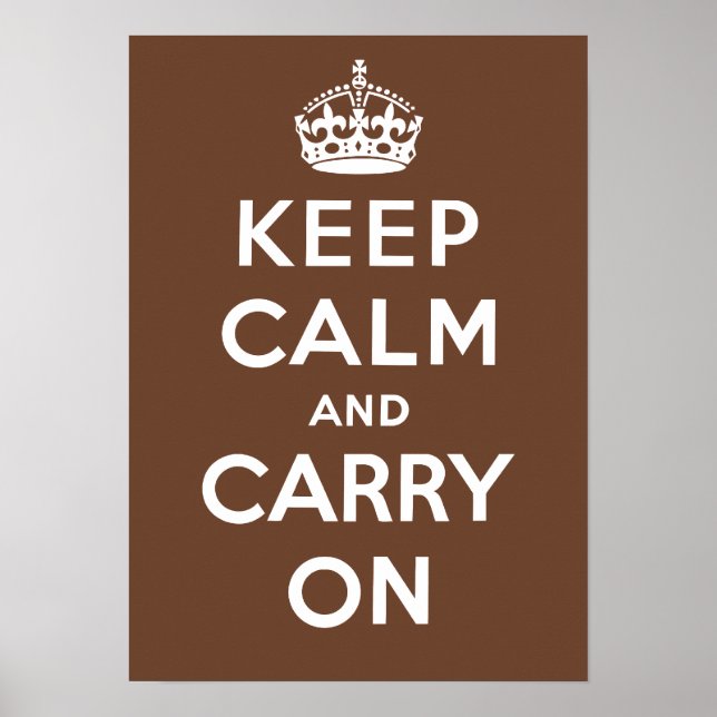 Poster Fique calmo e continue ligado (marrom) (Frente)