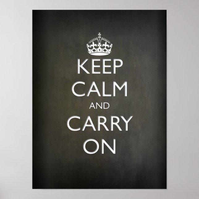 Poster Fique calmo e continue ligado (pedra preta) (Frente)