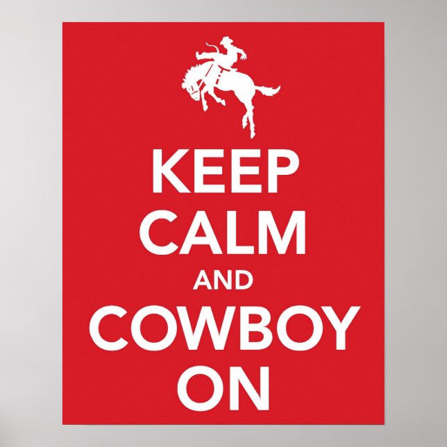 Poster Fique calmo e Cowboy ligado (Frente)
