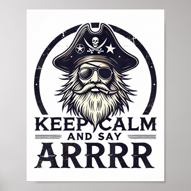 Poster Fique Calmo E Diga Arrr Fale Como Um Dia Pirata _2 (Frente)