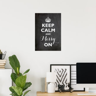 Poster Fique Calmo E Feliz No Feriado Engraçado Do Quadro