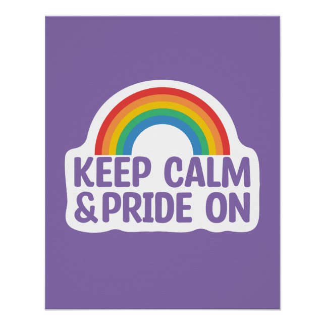 Pôster Fique Calmo E Orgulho | Orgulho gay Mês (Frente)