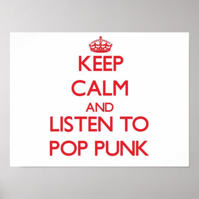 Pôster Fique calmo e ouça POP PUNK (Frente)