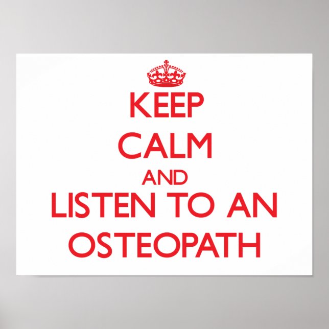 Pôster Fique calmo e ouça um osteopata (Frente)