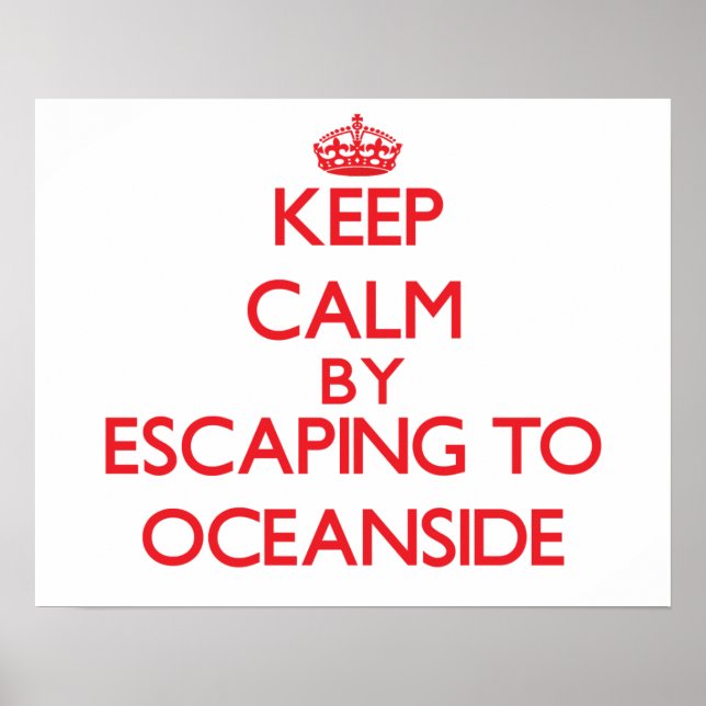 Poster Fique calmo escapando para Oceanside Maryland (Frente)