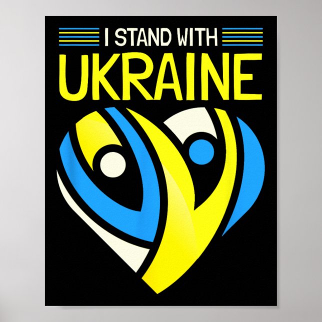 Poster Fique Com A Bandeira Da Ucrânia Anti-Putin Diga Nã (Frente)