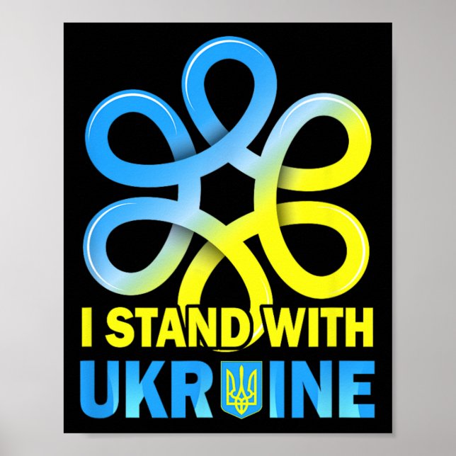 Poster Fique Com A Bandeira Da Ucrânia Anti-putin Diga Nã (Frente)