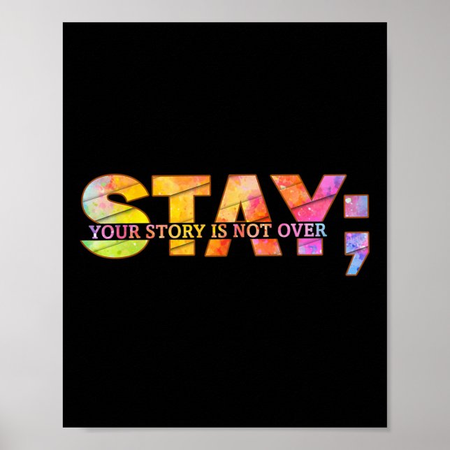 Poster Fique com a sua história de prevenção suicida (Frente)