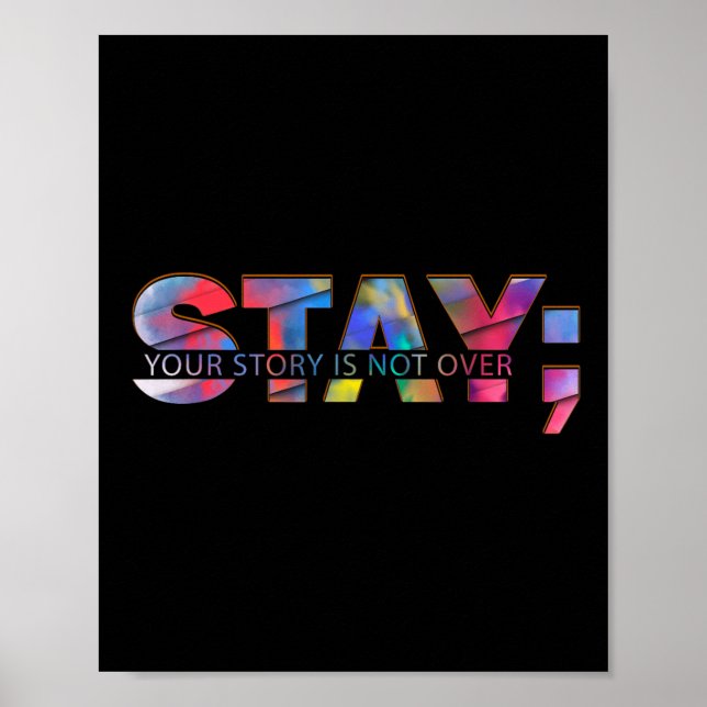 Poster Fique Com A Sua História De Suicídio Saúde Mental (Frente)