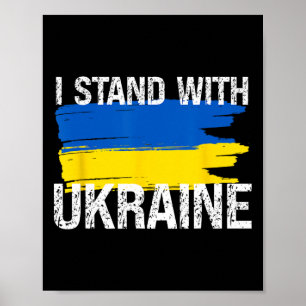 Poster Fique Com a Ucrânia Apoie a Bandeira da Ucrânia Po