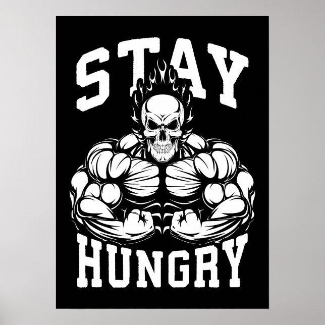 Poster Fique com fome - Motivação do Workout Gym (Frente)