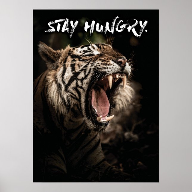 Poster Fique com fome - Tiger Roaring (Frente)