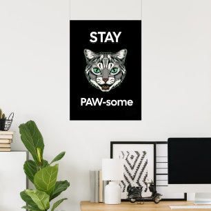 Poster Fique com o gato preto do trocadilho