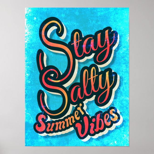 Poster Fique com Vibrações de Verão Salgadas (Frente)
