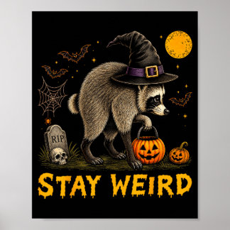 Poster Fique Estranho Jimothy Seattle Raccoon Halloween