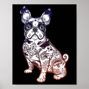 Poster Fique Estranho - Vintage French Bulldog Tattoo Pet