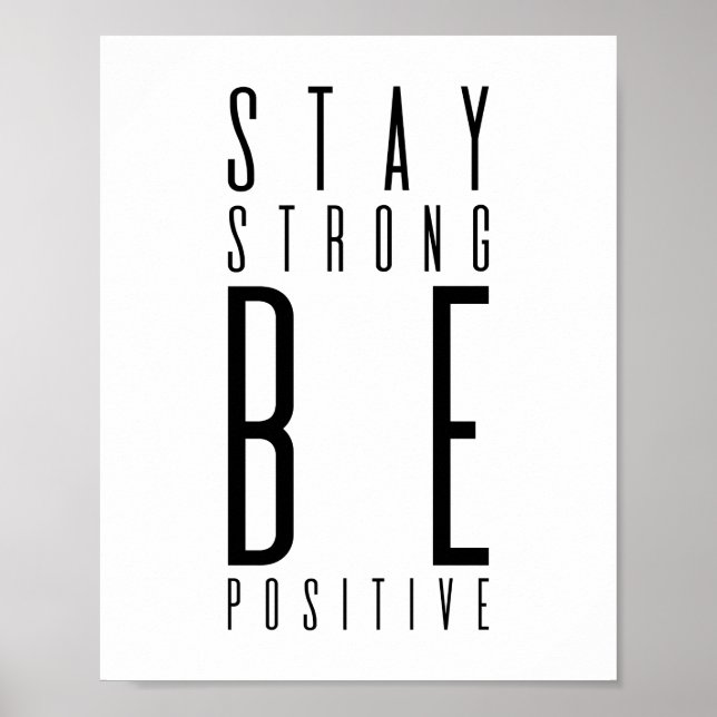 Poster Fique Forte Seja Positivo | Motivação (Frente)