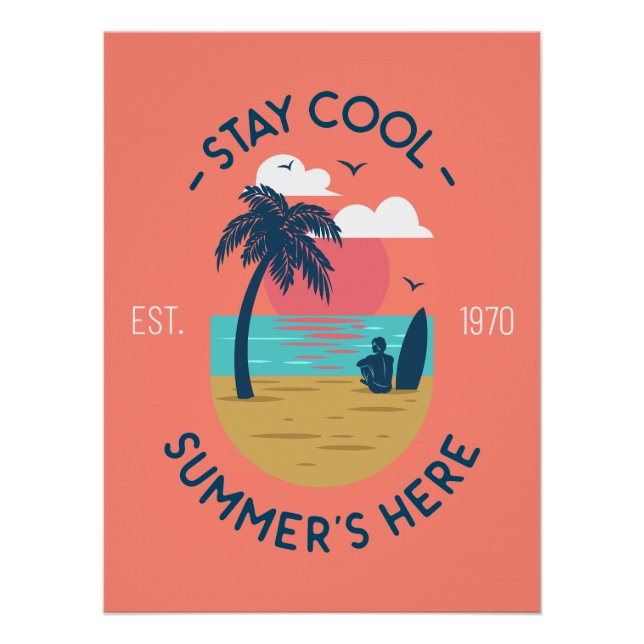 Pôster Fique Legal Summer's Here Beach Sunset (Frente)