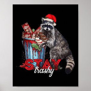 Poster Fique Trashy no Natal Raccoon Xmas Trash Panda Rac