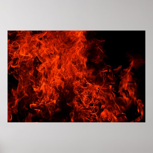 Poster Fire background flame black hot (Frente)