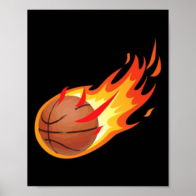 Poster Fire Byll Bysketbyll Shot É Fogo E Faz Jogos (Frente)
