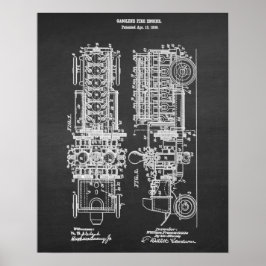 Poster Fire Engine Blueprint Patent Art n.o 4