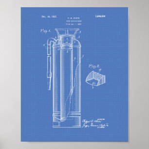 Poster Fire Extinguisher 1927 Patent Art - Blueprint