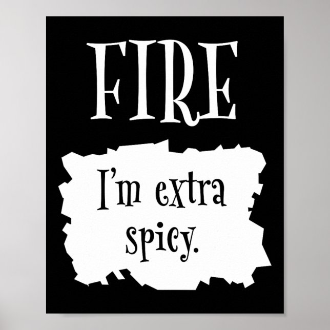 Poster Fire Hot Packet Halloween Taco Eu sou Extra Spicy  (Frente)