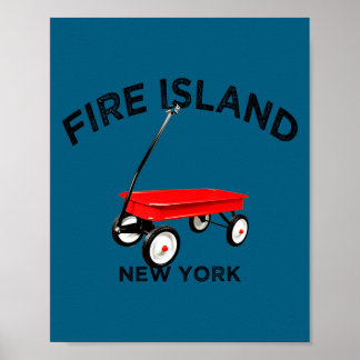 Poster Fire Island Large Version Red Wagon Long Island Ny