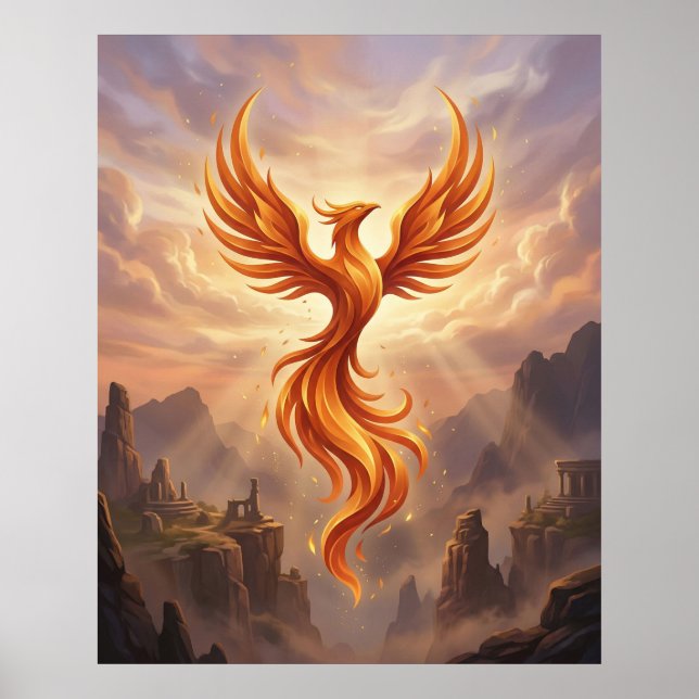 Poster Fire Phoenix Sacred Cliffs (Frente)