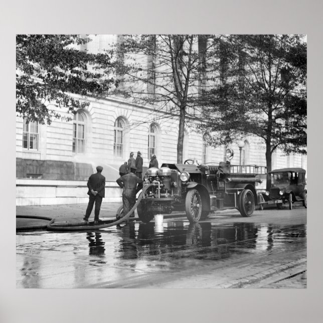 Poster Fire Truck Power Wash, 1923 (Frente)