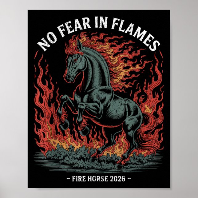 Poster Fire Year Of The Horse – Chinese Zodiac New Year 2 (Frente)