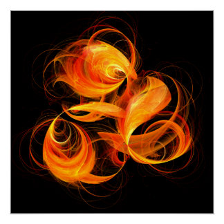 Pôster Fireball Abstrato Art