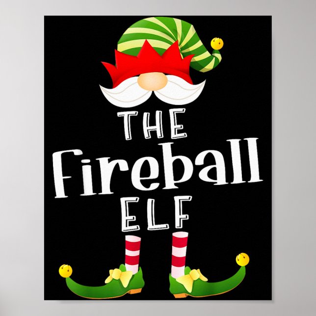 Poster Fireball Elf Group Christmas Funny Pajama Party  (Frente)