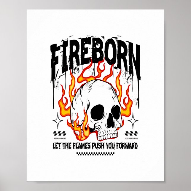 Poster Fireborn Skull Urban Streetwear (Frente)