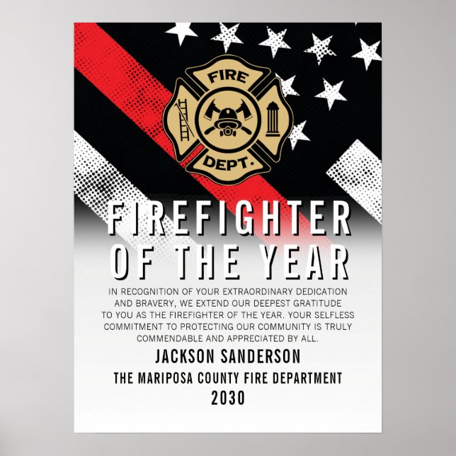 Poster Firefighter of the Year Employee Recognition Logo (Frente)
