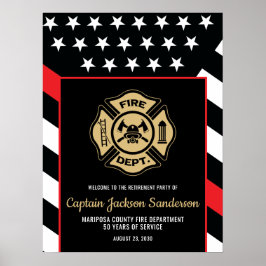 Poster Fireman Fire Department Firefighter Retirement