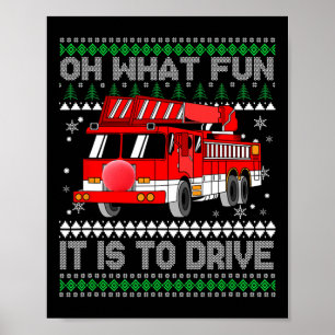 Poster Fireman Ugly Christmas - Fire Truck