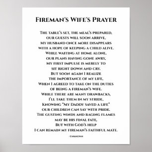 Poster Fireman's Wife's Prayer