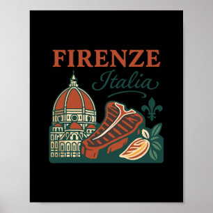 Poster Firenze Itália Lembrança Florença Itália Comida E