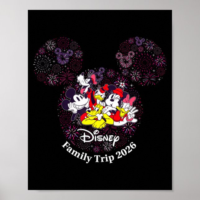 Poster Fireworks Family Trip 2026 Valentines Day Vacatio  (Frente)